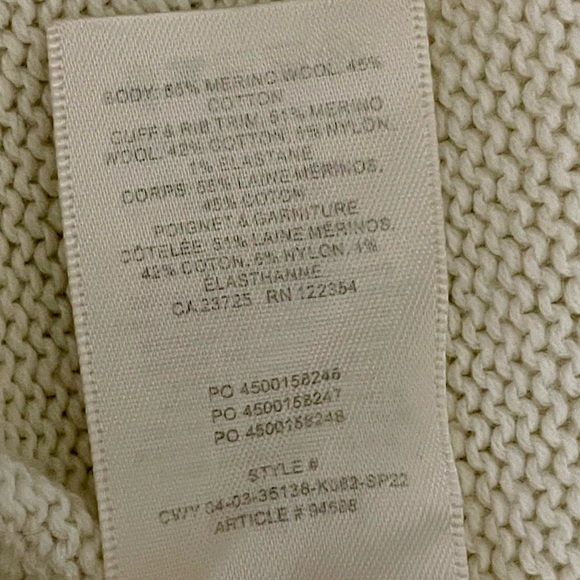 Aritzia Wilfred Seabrook Puff-sleeve Sweater Light Birch Cream Size Small - Picture 9 of 9